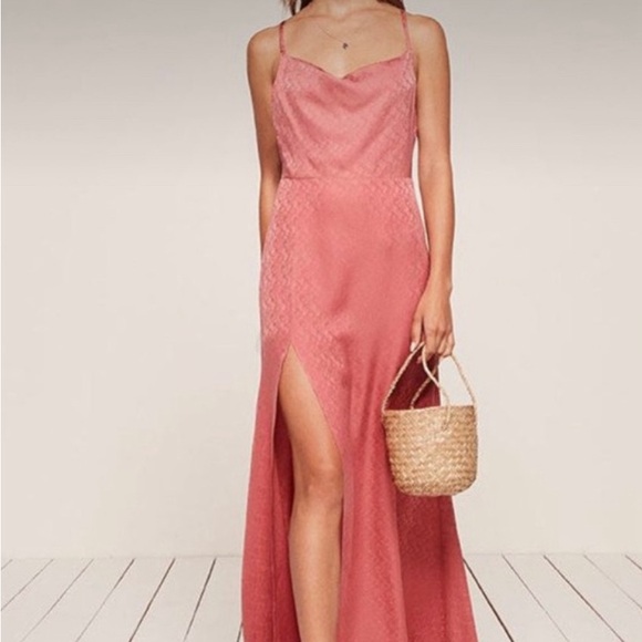 Reformation Terraza Dress NWT open back in Valentine Size 4 pink bridal wedding - Picture 2 of 9